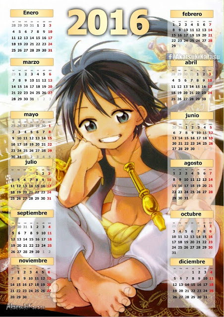 calendario 2016 anime magi