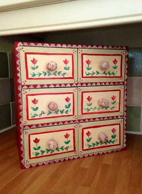 hand painted ikea moppe chest