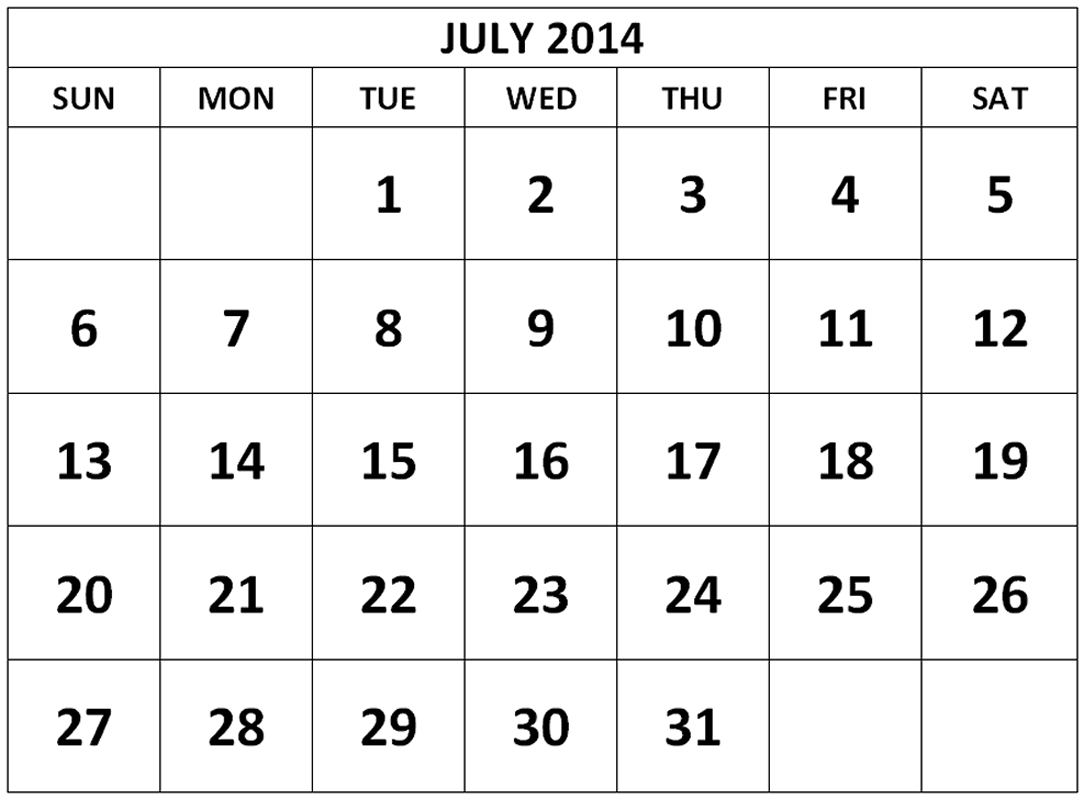 Free Printable Calendar 2018 July 2014 free-printable-calendar-2018-july-2014