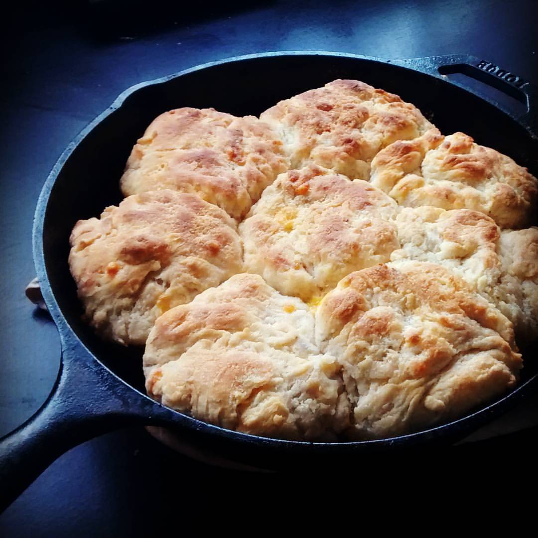 The Hungry Huguenins Southern Style Cheddar and Buttermilk Skillet