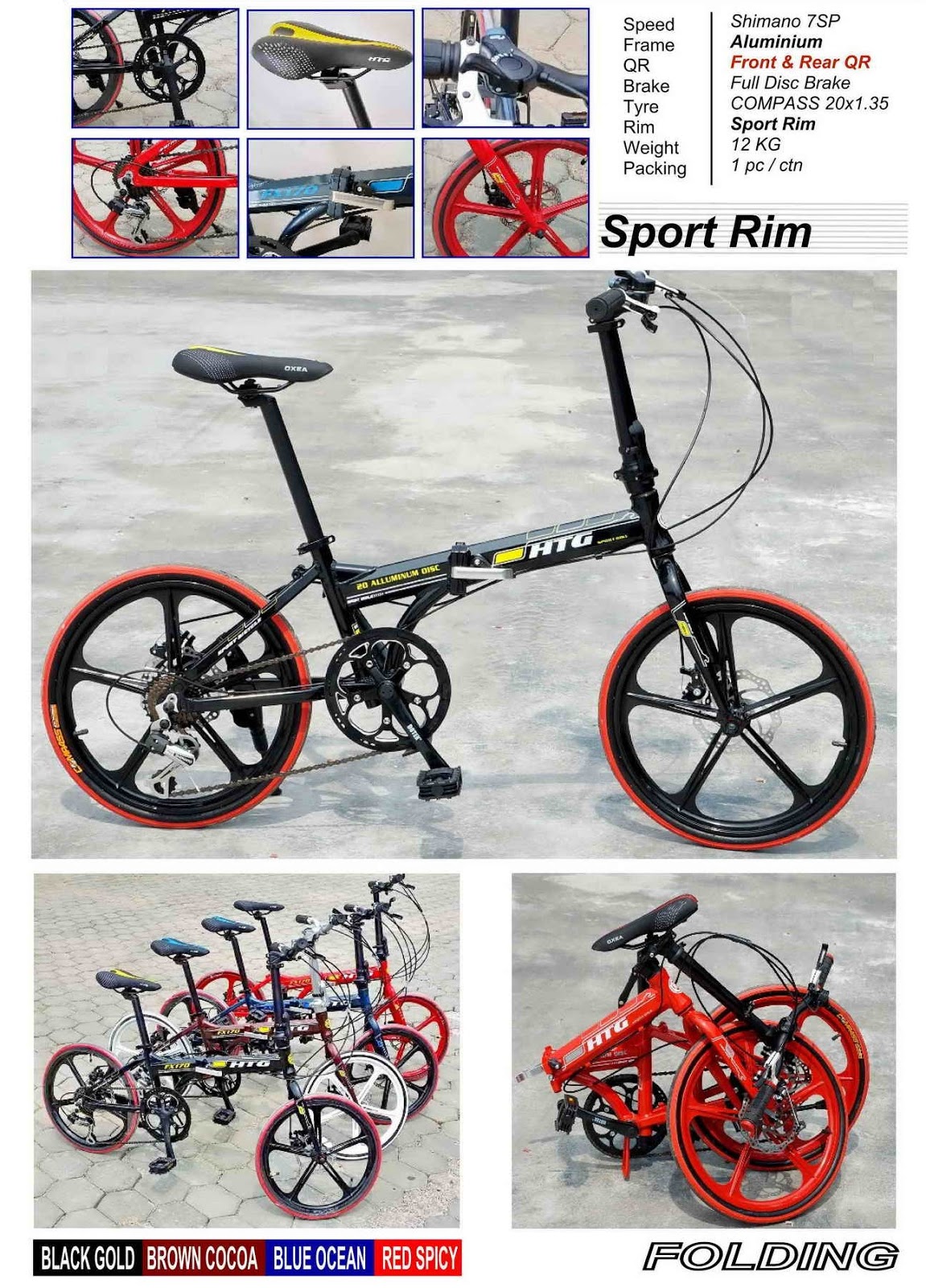Basikal Htg Folding Bike Foldable Bicycle Basikal Camp Road Bike
