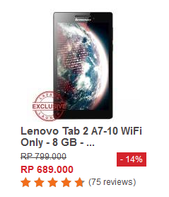 Lenovo Tab 2 A7-10 WiFi Only - 8 GB