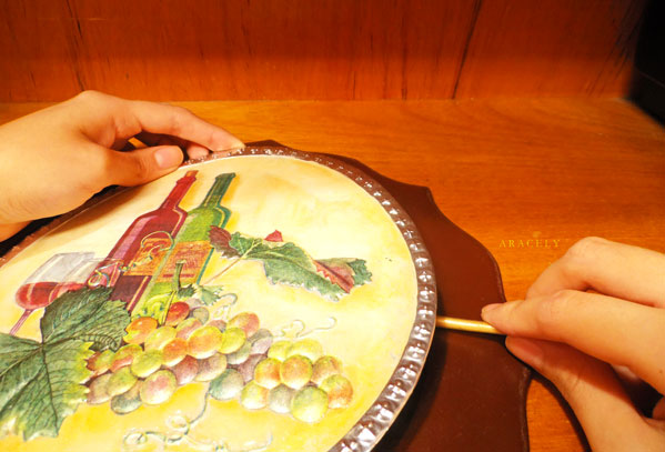 repujado aluminio decoupage servilleta volumen