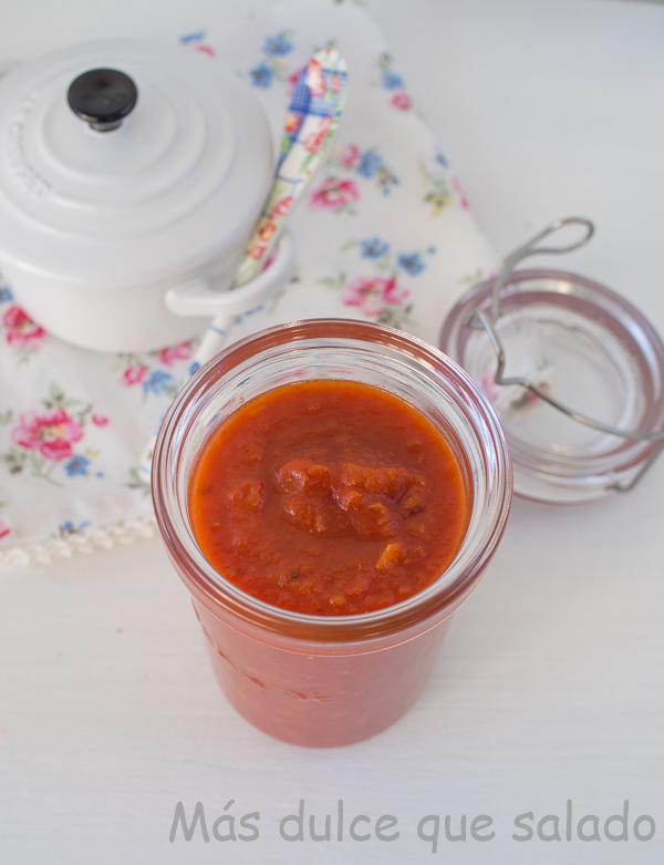 Más dulce que salado Salsa de tomate en olla express