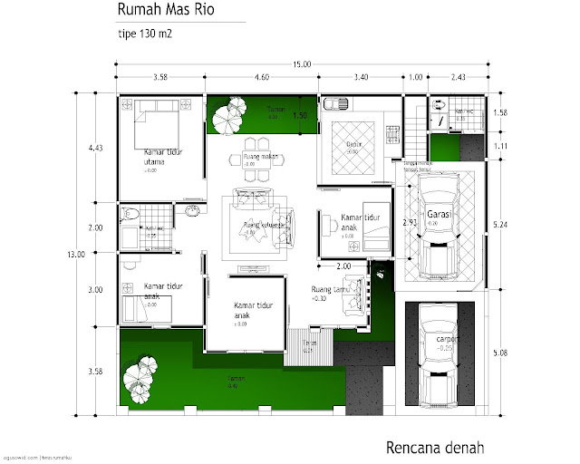 Contoh Denah Rumah Minimalis Terbaru  Model Rumah  