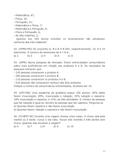 Exercícios de Conjuntos Numéricos