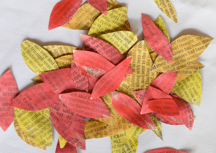 fall trees paper painted