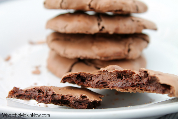 NO Flour needed for these Ugly Chocolate Fudge Cookies! So quick to make - less than 30 minutes! 