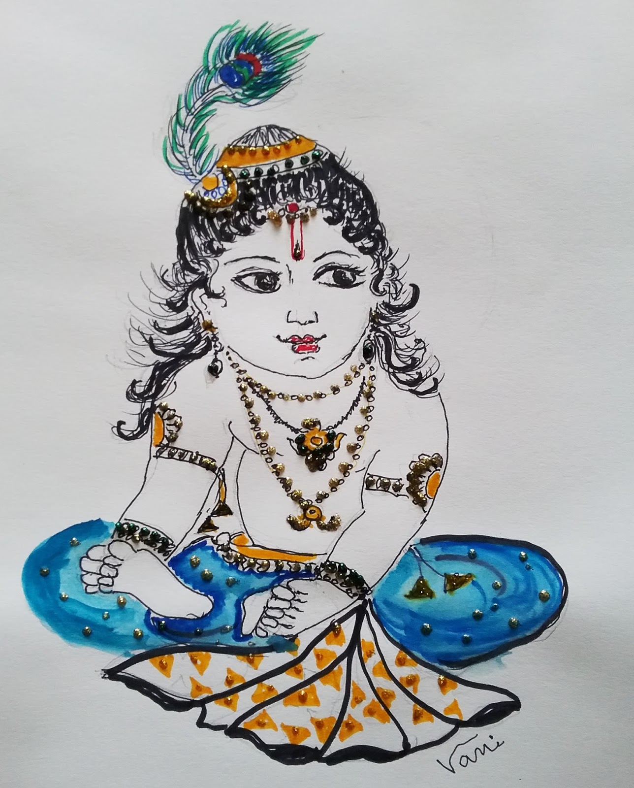 cute Krishna drawing l pencil sketch outline Krishna drawing l for beginner  step by step - YouTube