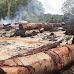 Ibama destrói grande quantidade de madeira ilegal em Anapu, no Pará.