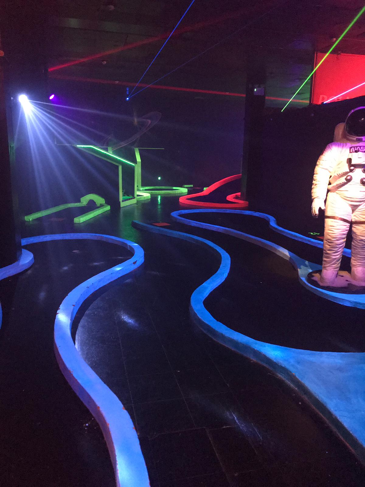 The Ham and Egger Files Glo Crazy indoor Crazy Golf in Harlow, Essex