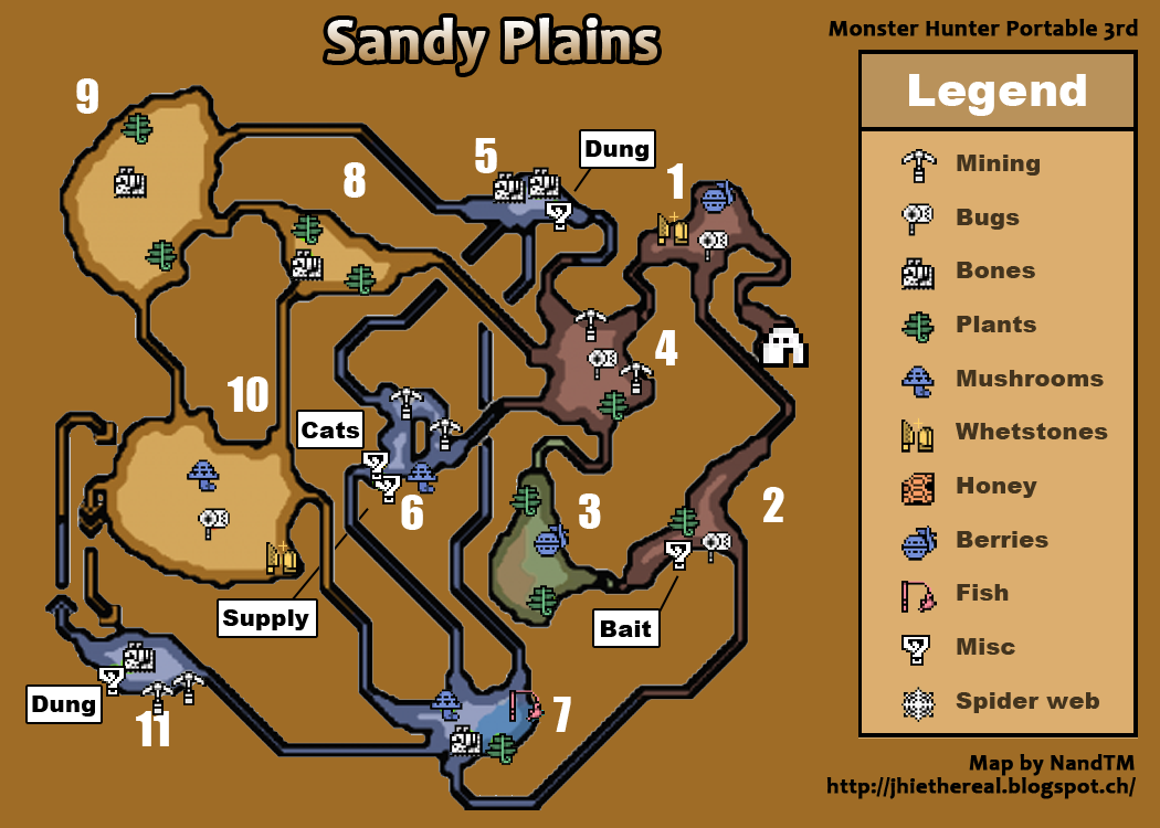 sandy plains map mhp3rd