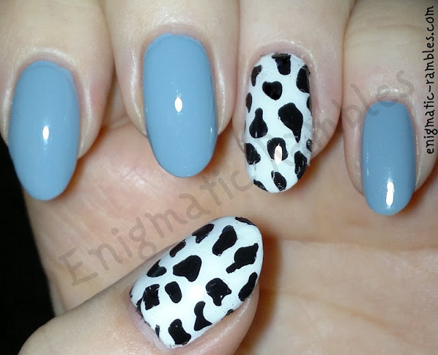 Enigmatic Rambles: Nails: Cow Print Accent