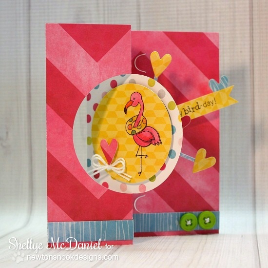 Spiral Flamingo Card by Shellye McDaniel | Newton's Nook Designs | Flirty Flamingos Stamp set