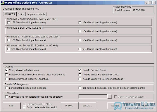 WSUS Offline Update : un logiciel pour télécharger/installer les mises à jour de Windows