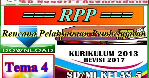 Download RPP Kelas 5 Tema 4 Kurikulum 2013 Revisi 2017 