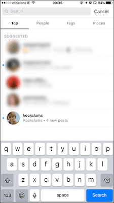 Instagram search button Instagram search button