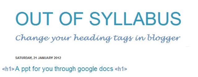 optimizing header tags in blogger