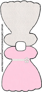 Pink, Lilac and Grey: Free Printable Invitations. Pink, Lilac and Grey Dress invitation.
