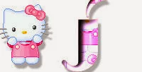 Alfabeto de Hello Kitty en diferentes posturas J. 