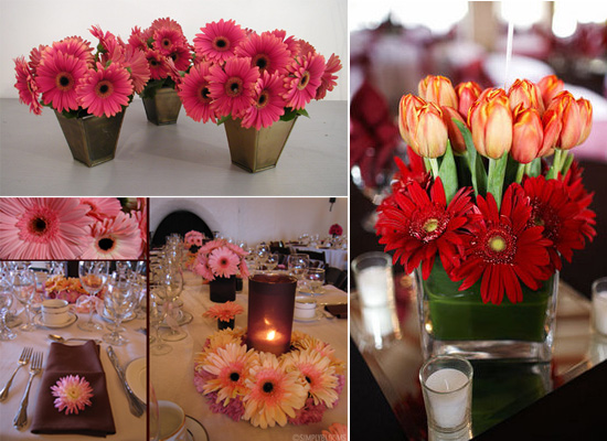 Pink Gerber Daisy Centerpieces so easy to make Only four other flowers in 