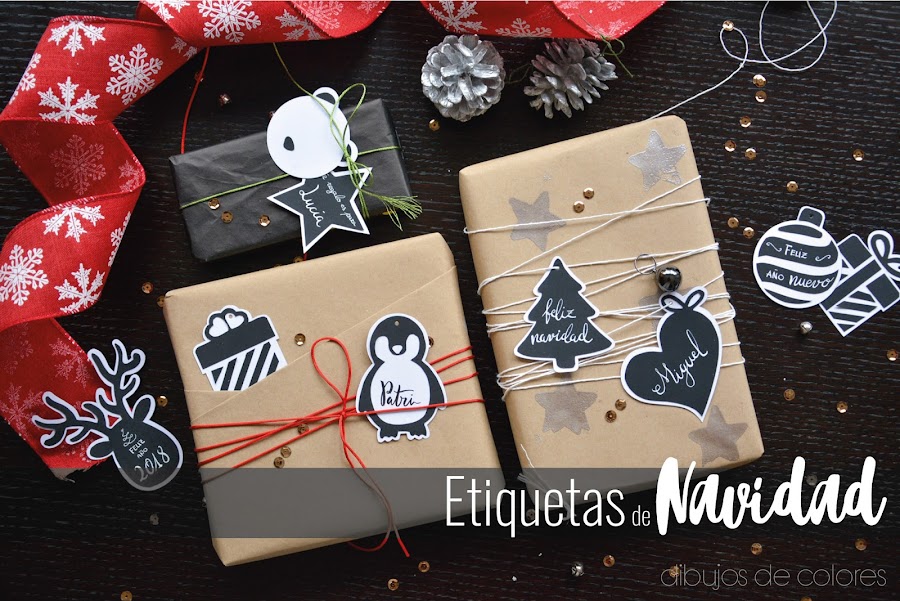 Etiquetas de Navidad descargables