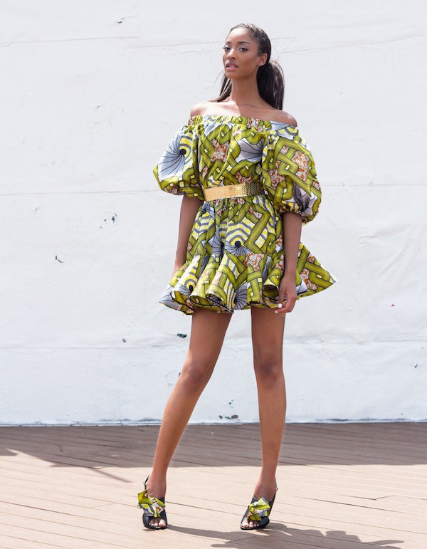 Ankara short gowns with bell sleeves wedding venus