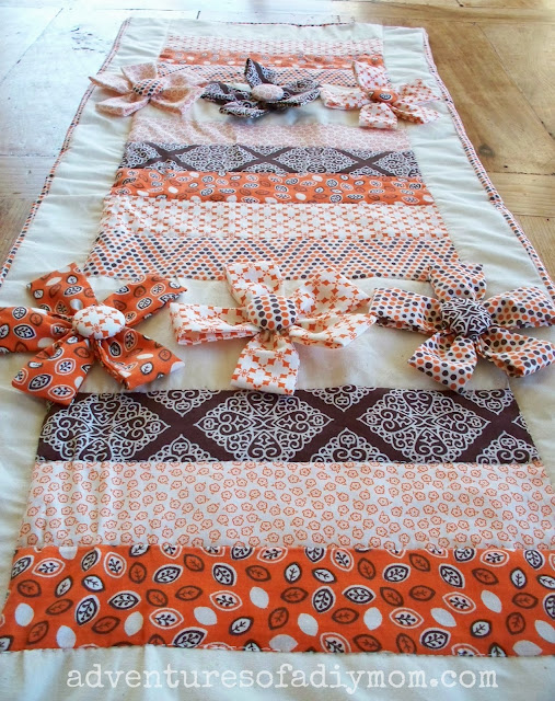 How to Make a Table Runner with Fabric Flowers Adventures of a DIY Mom
