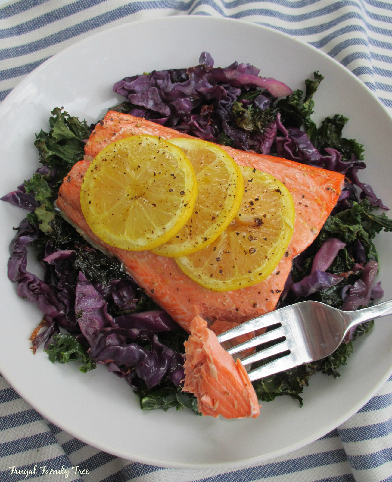 Roasted Salmon With Kale and Cabbage Frugal Family Tree