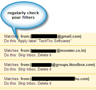 Gmail filters.