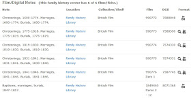 FamilySearch Catalog search results for microfilm 990773
