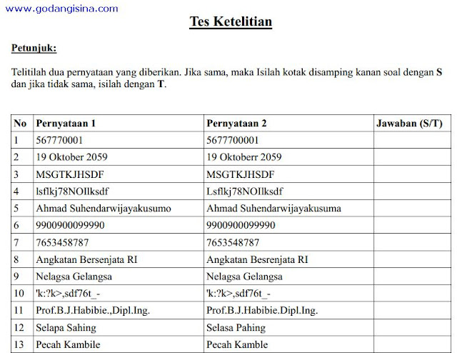 Tes Tulis Staff Adm Contoh Soal Tes Tulis Masuk Smk