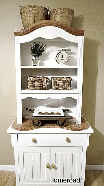 farmhouse hutch created with found pieces
