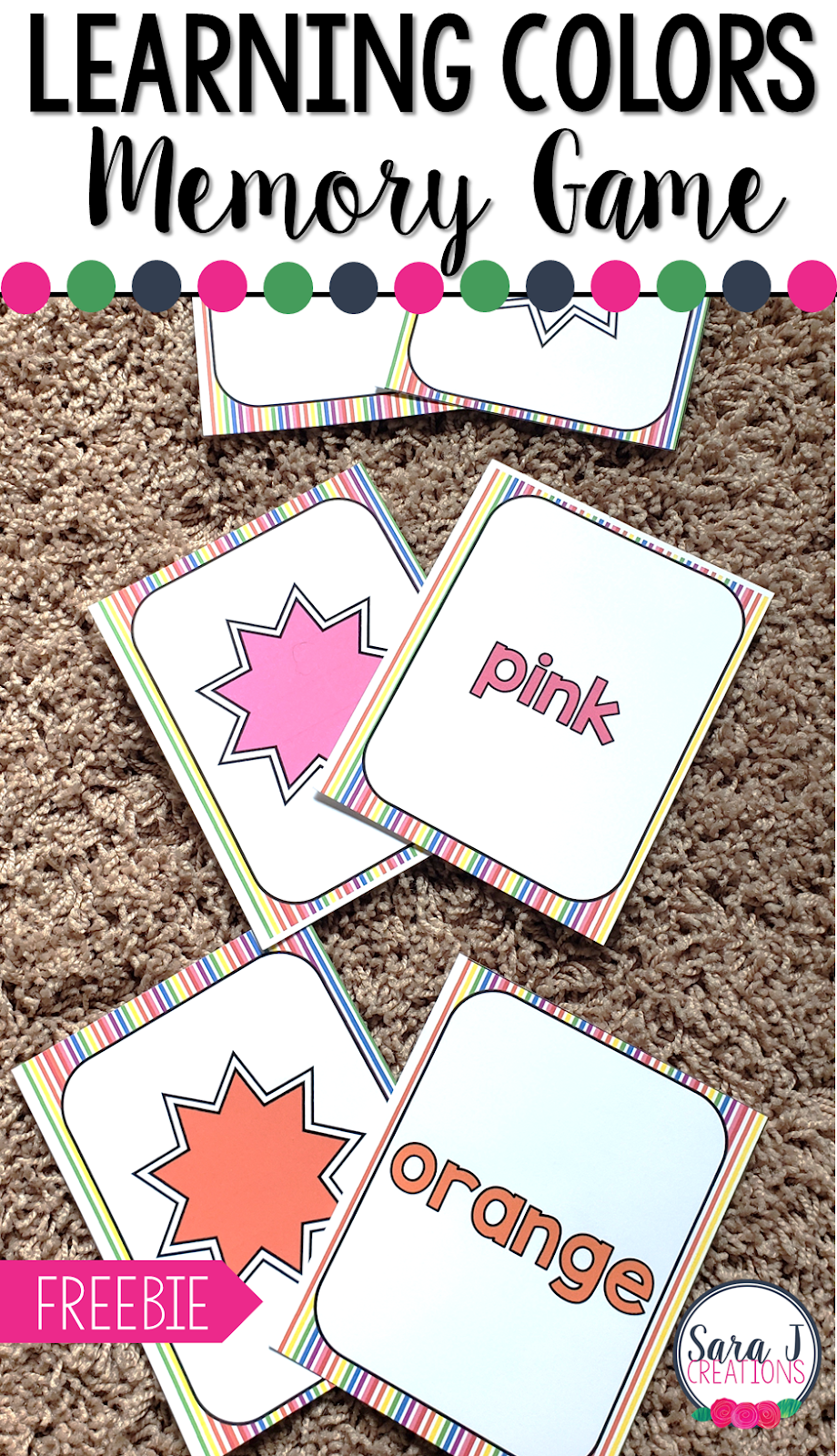 Learning Colors Memory Card Game