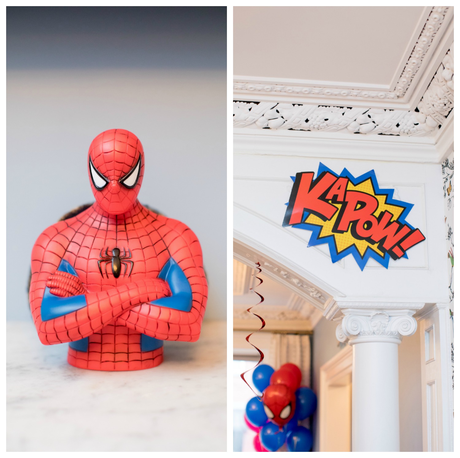 Spiderman pinata, super hero birthday party, spiderman party