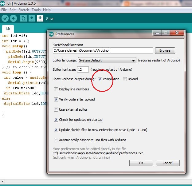 Automatic night lamp project in Proteus with Arduino Library