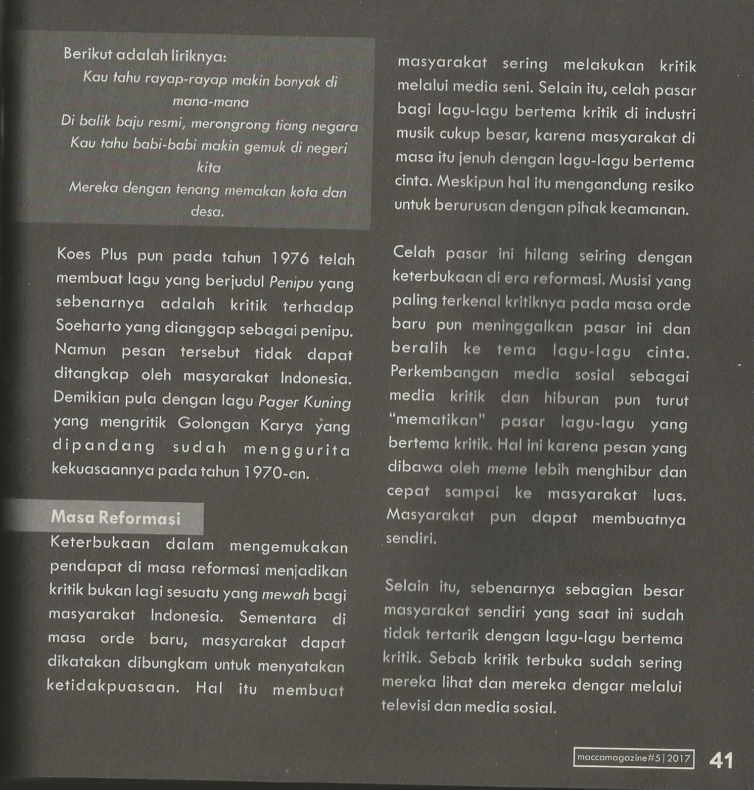 Portodia Macca Magazine Dr R M Mulyadi Kritik Bangsa Lewat Nada Dari Masa Ke Masa