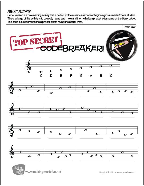 Treble Clef: Musical Theory Worksheets. - Music Class