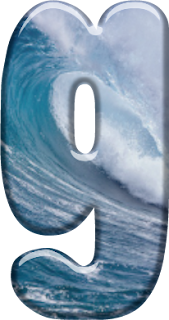 Alfabeto de Bob Esponja Haciendo Surf con Minúsculas. 