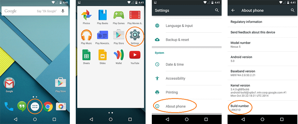 USB Debugging Option -Android 5.02 Developer Options