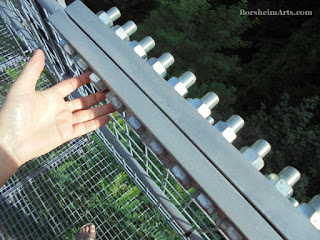 Ironworks Suspended Bridge, near Abetone, Italy metalwork, screws