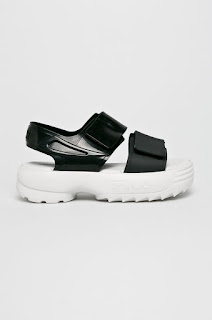 Melissa - Sandale x Fila negre cu talpa groasa alba Melissa - Sandale x Fila negre cu talpa groasa alba