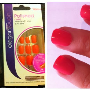 Elegant Touch Coral Polished Nails