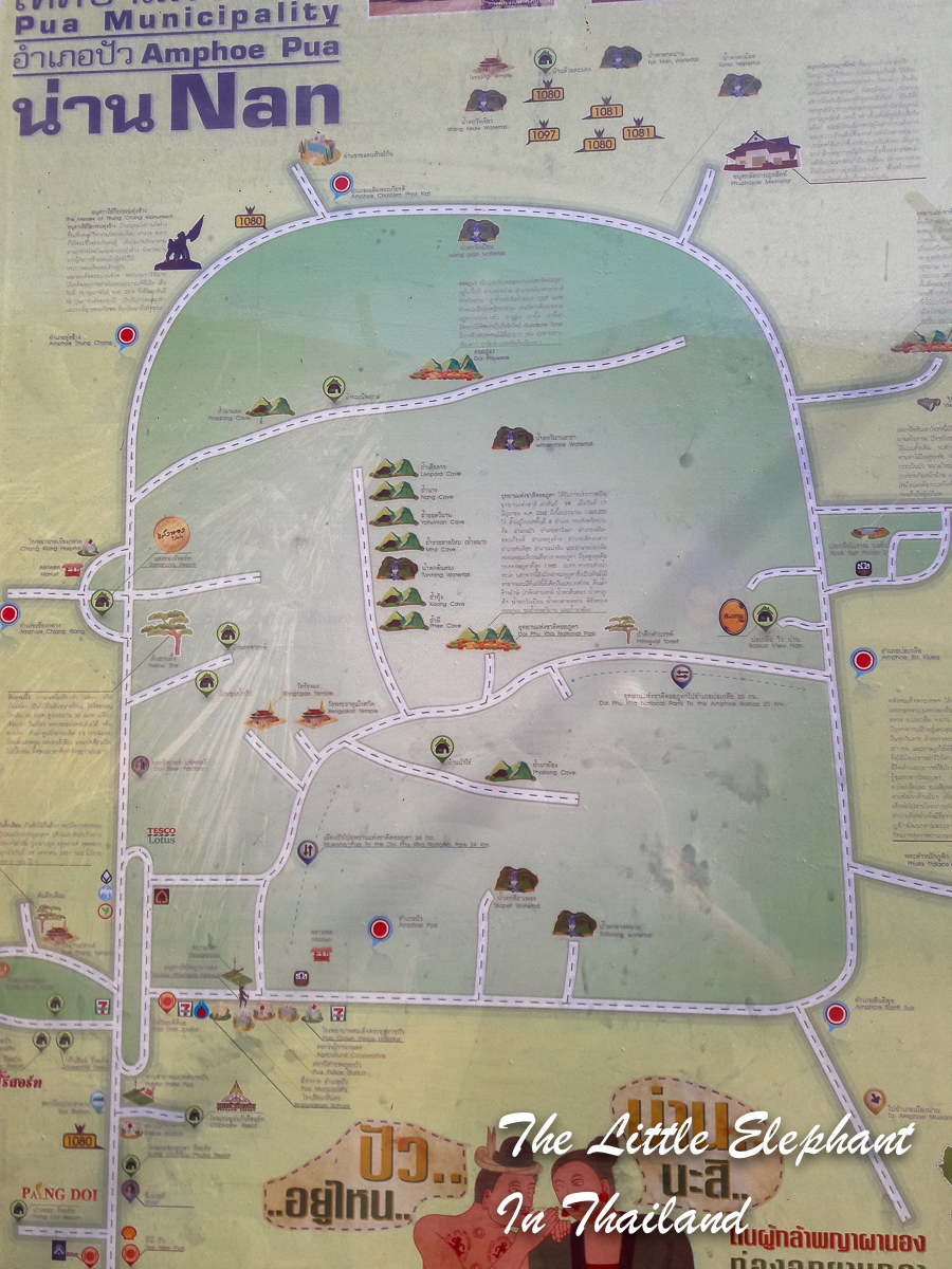 Nan Province Thailand Map Map Of Tourist Attraction In Nan Province