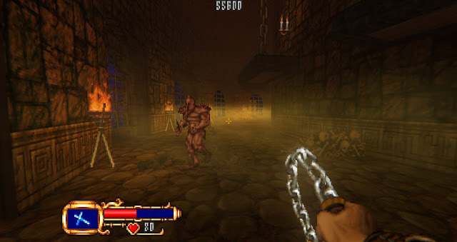 A very foggy level, with dangerous knights