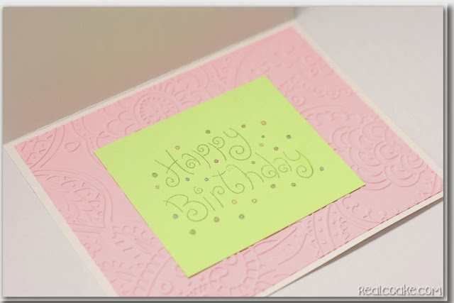 Super simple and easy to put together homemade birthday card from www.realcoake.com Homemade Birthday Card