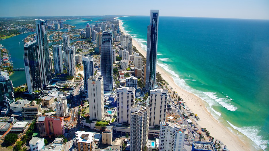 aerial views of the gold coast