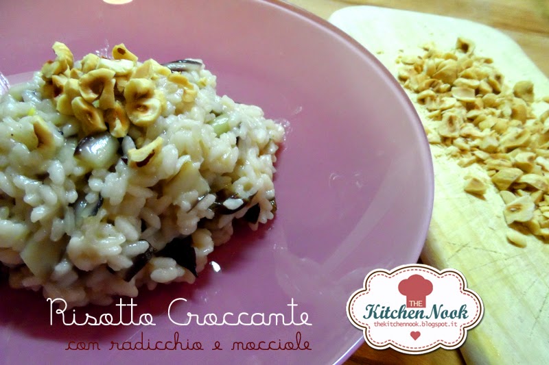 risotto croccante con radicchio e nocciole