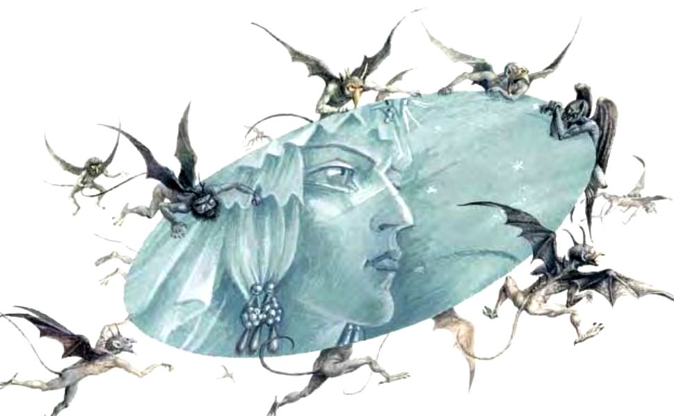 сказка снежная королева тролль. тролль из сказки снежная королева. ирина петелина иллюстрации к снежной королеве. зеркало из снежной королевы. тролль и его ученики.