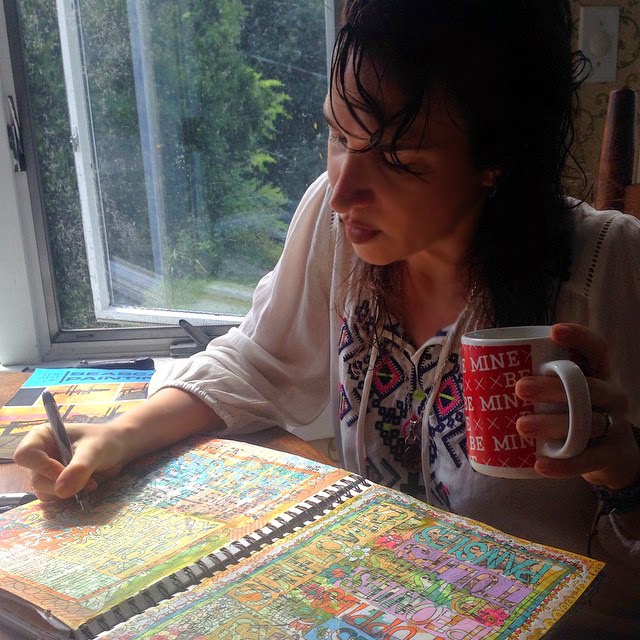 art journal ideas on http://schulmanart.blogspot.com/2014/09/art-journal-ideas-hobbies-to-go.html